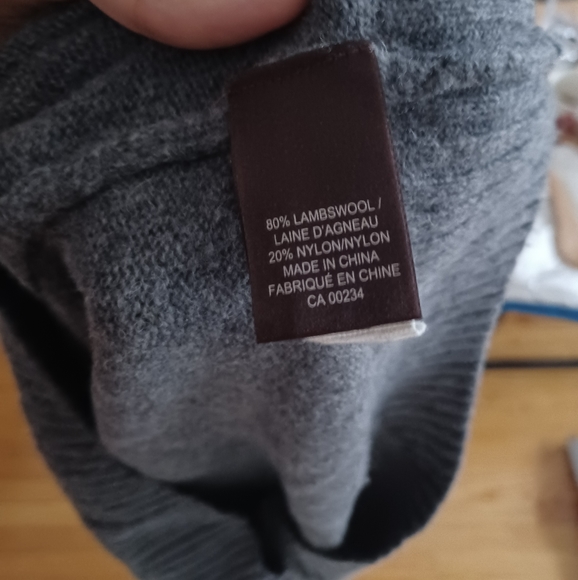 Lambswool Blend Men's Gray Sweater from Black Brown 1826 - Picture 6 of 14